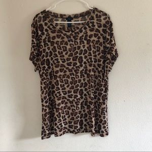Semi sheer leopard print top